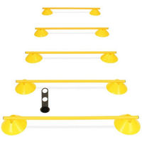 Produktbild von SPORTIKEL24 Agility Cavaletti Mini-Hürden 5er Set aus Kunststoff mit gelben Markiermulden und 100 cm Stangen für Hunde - 5 x 100 cm