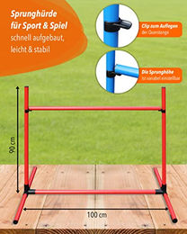 SPORTIKEL24 Agility Sprunghürde für Hunde aus Kunststoff höhenverstellbar Rot 100 x 90 cm – Bild 1 von 3