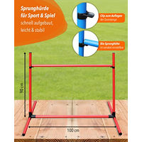 Produktbild von SPORTIKEL24 Agility Sprunghürde für Hunde aus Kunststoff höhenverstellbar Rot 100 x 90 cm