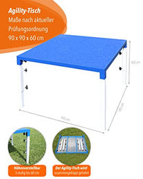 SPORTIKEL24 Agility-Tisch für Hunde FCI-konform höhenverstellbar rutschsicher blau 90 x 90 cm – Bild 1 von 5