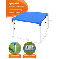 Produktbild von SPORTIKEL24 Agility-Tisch für Hunde FCI-konform höhenverstellbar rutschsicher blau 90 x 90 cm