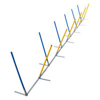 Produktbild von Sportikel24 Agility Turnier Slalom mit 12 Stangen für Agilitytraining in Gelb/Blau