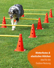 Produktbild von Sportikel24 Cavaletti Kegelhürden Set mit 100 cm Stangen und Tragetasche Orange aus Kunststoff
