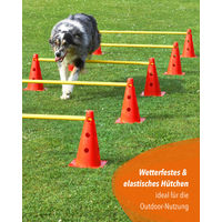 Produktbild von Sportikel24 Cavaletti Kegelhürden Set mit 100 cm Stangen und Tragetasche Orange aus Kunststoff