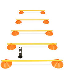 SPORTIKEL24 Cavaletti Mini-Hürden 5er Set aus Kunststoff in Orange und Gelb für Hundetraining und Agility - 5 x 100 cm – Bild 1 von 7