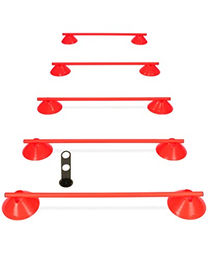 SPORTIKEL24 Cavaletti Mini-Hürden 5er Set aus Kunststoff in Rot für Hundetraining und Agility - 5 x 100 cm – Bild 1 von 7
