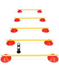 SPORTIKEL24 Cavaletti Mini-Hürden 5er Set aus Kunststoff in Rot und Gelb für Hundetraining und Agility - 5 x 100 cm – Bild 1 von 7