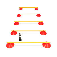 Produktbild von SPORTIKEL24 Cavaletti Mini-Hürden 5er Set aus Kunststoff in Rot und Gelb für Hundetraining und Agility - 5 x 100 cm