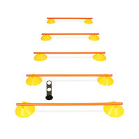 Produktbild von SPORTIKEL24 Cavaletti Mini-Hürden 5er Set aus Kunststoff mit gelben Mulden und orangefarbenen Stangen für Hundetraining und Agility - 5 x 100 cm