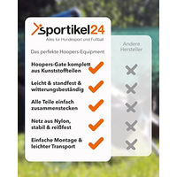 Produktbild von Sportikel24 Hoopers-Gate Agility-Gerät aus Kunststoff Blau mit weißem Netz XL