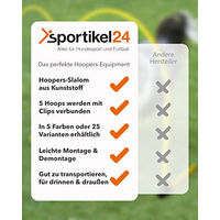 Produktbild von Sportikel24 Hoopers-Slalom Agility-Gerät aus Kunststoff mit 5 blauen Hoops für Hundetraining
