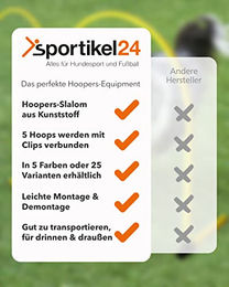 Sportikel24 Hoopers-Slalom aus 5 Kunststoff-Hoops in Gelb für Hund-Agility-Training nach neuer Prüfungsordnung – Bild 1 von 4