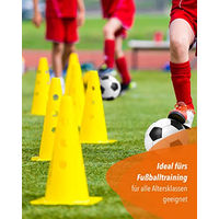 Produktbild von Sportikel24 Kegel-Hürde 30 Agility Parcours-Set mit 100 cm Stangen in Gelb