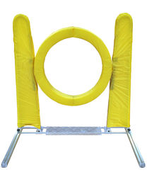 Sportikel24 Safety Agility-Reifen mit Rückkehrfunktion aus Aluminium gelb FCI-konform – Bild 1 von 3