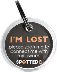 Spotted! Pro Smart Pet Tag Tierkennzeichnung mit QR-Code und NFC-Chip für Hunde und Katzen in Silber Größe Small – Bild 1 von 4