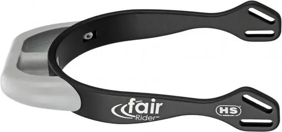 Sprenger fairRider Sporen aus blauem Aluminium mit gebogenem Kunststoffhals in Silber – Bild 1 von 2