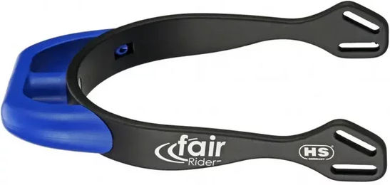 Sprenger fairRider Sporen aus schwarzem Aluminium mit blauem Kunststoffhals – Bild 1 von 3