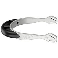 Produktbild von Sprenger FairRider Sporen aus silbernem Aluminium mit schwarzem Kunststoffhals 3 cm