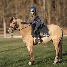 Sprenger Fillis Kindersteigbügel aus Edelstahl in Roségold mit schwarzer Einlage 110 mm Trittweite – Bild 1 von 5