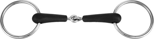 Sprenger Gummitrense Gebiss einfach gebrochen weich 18 mm Edelstahl Silber Schwarz – Bild 1 von 2