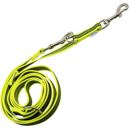 Sprenger Hundeführleine gummiert 3-fach verstellbar neon gelb 230 cm - 230 cm – Bild 1 von 6