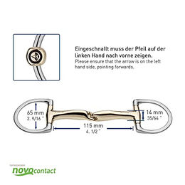 Produktbild von Sprenger Novocontact Olivenkopfgebiss mit D-Ring einfach gebrochen Sensogan Edelstahl 14 mm 115 mm Weite