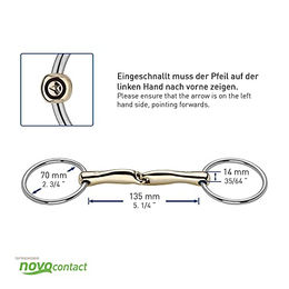 Sprenger Novocontact Wassertrense einfach gebrochen mit Sensogan für Pferde 14 mm – Bild 1 von 2
