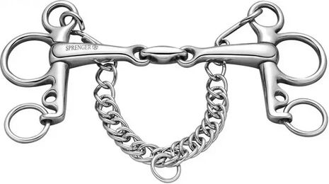 Sprenger Pelham Gebiss doppelt gebrochen aus Edelstahl Silber 56 mm – Bild 1 von 3