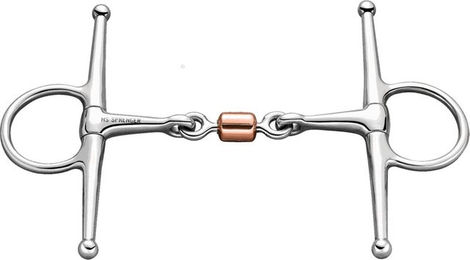 Sprenger Schenkeltrense aus Edelstahl mit Kupferrolle doppelt gebrochen 14 mm – Bild 1 von 3