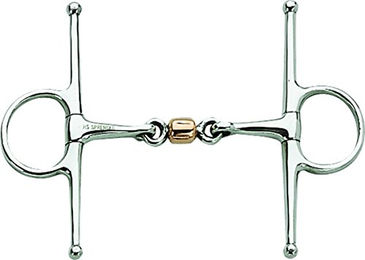 Sprenger Schenkeltrense doppelt gebrochen mit Kupferrolle aus Edelstahl 13.5 mm – Bild 1 von 3