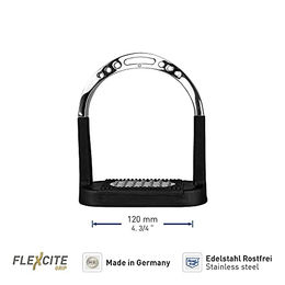Sprenger Steigbügel Flexcite Grip aus Edelstahl mit 120 mm breiter Anti-Rutsch Trittfläche zur Gelenkentlastung – Bild 1 von 7