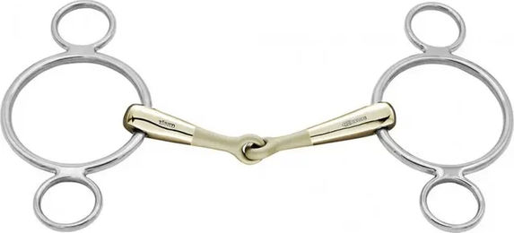 Sprenger Turnado 3-Ring Gebiss einfach gebrochen 16mm aus Edelstahl in Silber – Bild 1 von 3