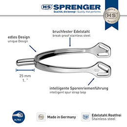 Sprenger Ultra Fit Sporen aus rostfreiem Edelstahl mit Ballrad und abgerundeter Form 30 mm – Bild 1 von 3