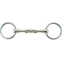 Produktbild von Sprenger Ultra Unterlegtrense HSP doppelt gebrochen mit rollendem Element für Warmblut in Weiß/Silber