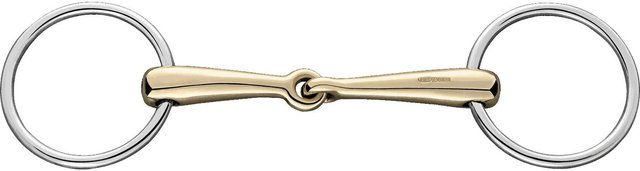 Sprenger Wassertrense Gebiss einfach gebrochen aus Edelstahl 18 mm Gold – Bild 1 von 4