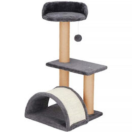 Springos Katzenbaum Zubehör Set mit Sisalpfosten Plattformen Brücke und Spielball aus Plüsch und Sisal 67 cm – Bild 1 von 11