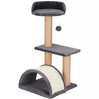 Produktbild von Springos Katzenbaum Zubehör Set mit Sisalpfosten Plattformen Brücke und Spielball aus Plüsch und Sisal 67 cm