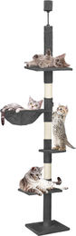 Springos Kratzbaum für Katzen mit Liegemulde deckenhoch höhenverstellbar 240 cm - 265 cm Grau – Bild 1 von 7