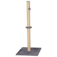 Produktbild von Springos Kratzbaum Kratzpfosten mit Spielzeugball aus Plüsch Grau 75 cm