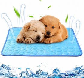 Srvillg Selbstkühlende Hundematte aus Eisseide für Hunde und Haustiere in Blau – Bild 1 von 2