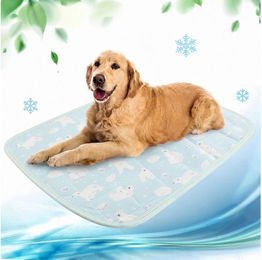 Srvillg Selbstkühlende Hundematte aus Ice-Silk-Gewebe in Grün für erwachsene Hunde – Bild 1 von 2