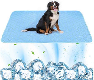Srvillg Selbstkühlende Hundematte und Kühldecke für Hunde und Katzen Blau XL Waschbar – Bild 1 von 1