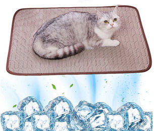 Srvillg Selbstkühlende Hundematte und Kühldecke für Hunde und Katzen in Braun Größe S – Bild 1 von 2