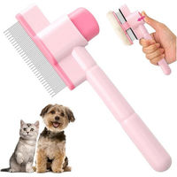 Produktbild von Srvillg Selbstreinigende Katzenbürste zur Massage aus Edelstahl und Kunststoff in Rosa