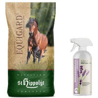 Produktbild von St. Hippolyt Equigard Müsli und Relax Biocare Mückenmilch für Pferde für alle Altersstufen