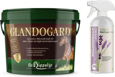 Produktbild von St. Hippolyt Glandogard + Relax Biocare Fliegenspray Fellspray für Pferde 1000 ml