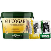 Produktbild von St. Hippolyt Glucogard Nahrungsergänzung zur Unterstützung des Stoffwechsels und der Gewichtskontrolle 3 kg sowie Lobs Belohnungswürfel 2 x 1 kg