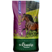 Produktbild von St. Hippolyt GlyxWiese Wiesentaler Kräuterheu Pellets für Pferde zur Unterstützung der Verdauung ohne tierisches Protein 1 kg