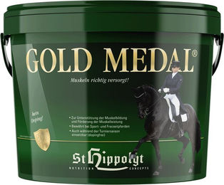 Produktbild von St. Hippolyt Gold Medal Pulver Nahrungsergänzung für Pferde zur Unterstützung des Muskelaufbaus 1000g