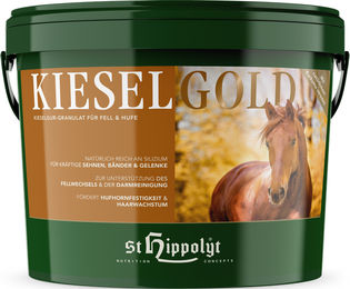 Produktbild von St. Hippolyt Kieselgold Mineralfutter und Nahrungsergänzung als Granulat für Haut, Fell, Gelenke und Hufe